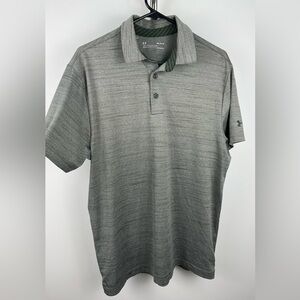 Under Armour HeatGear Men's Polo Shirt Gray Green Size Medium